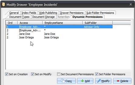 Dynamic permissions management and user rights control