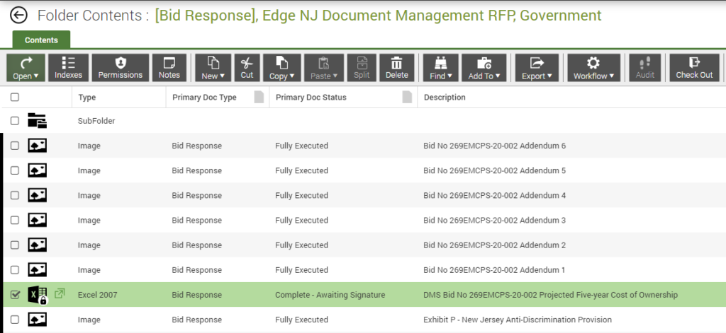 Bid Preparation Software Document Management Software Document Manager folder example