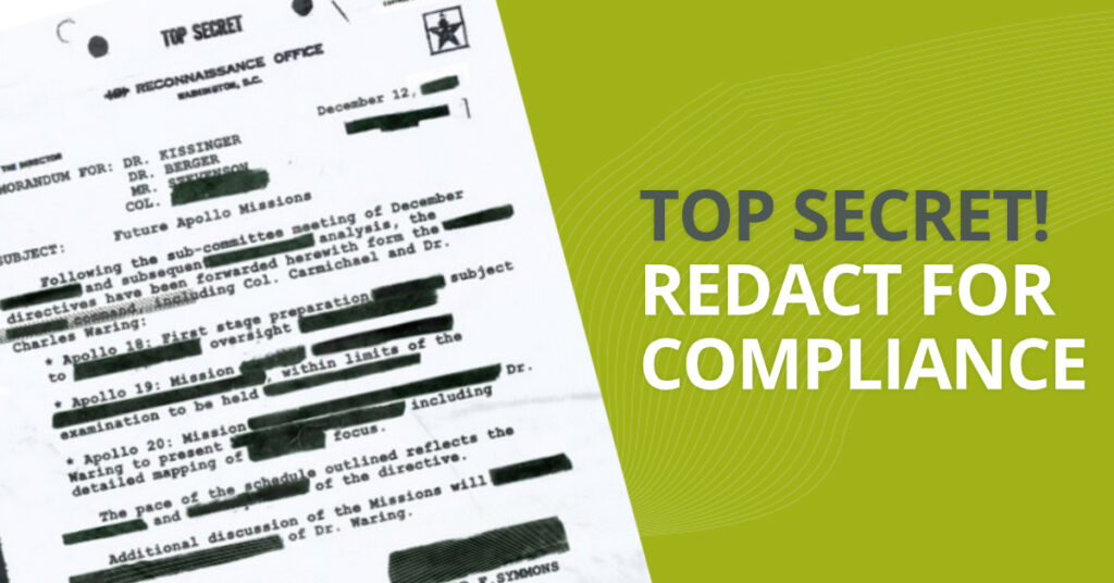 Document Redaction fpr compliance