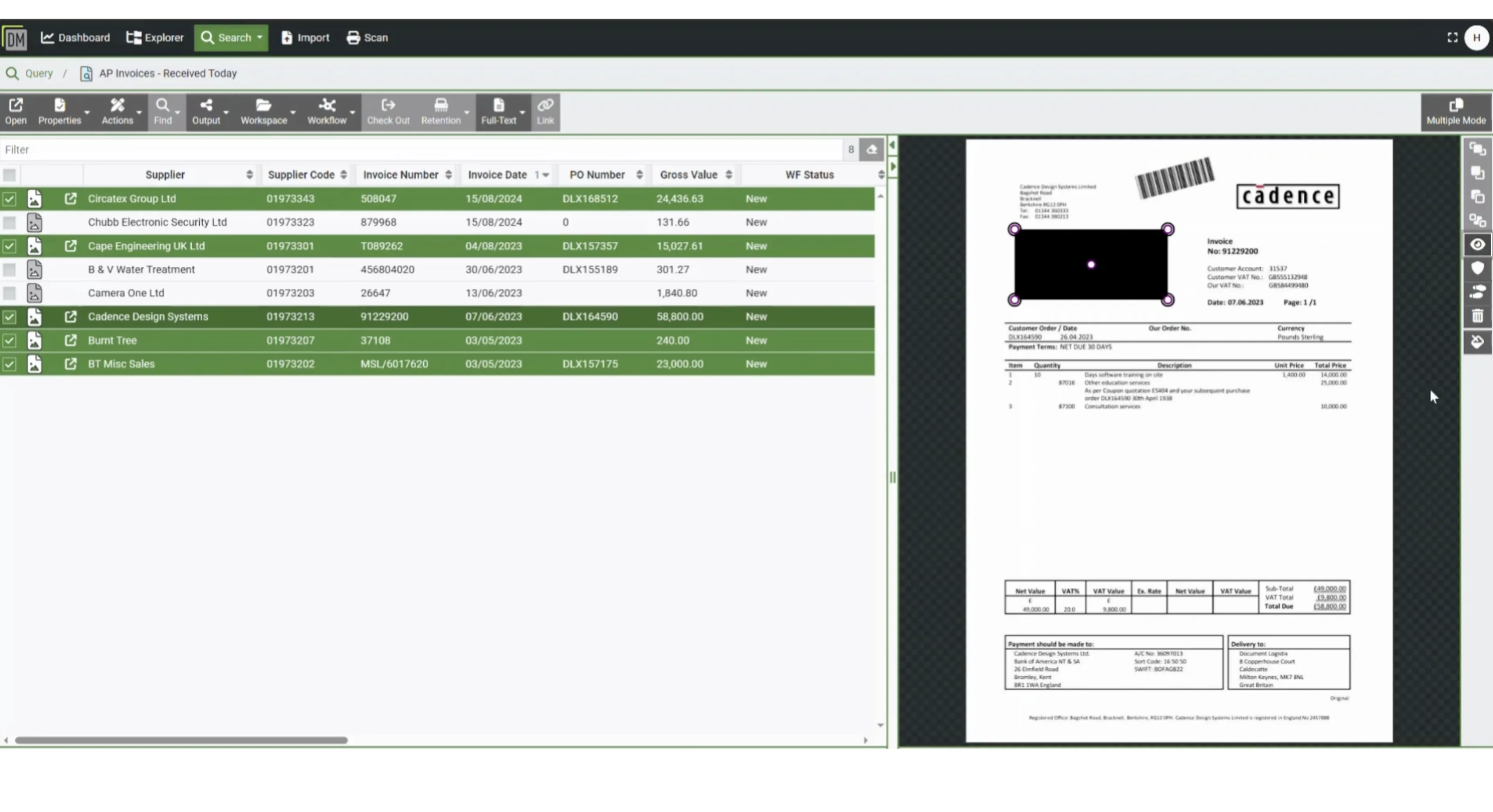Document management software with redaction and built-in compliance tools
