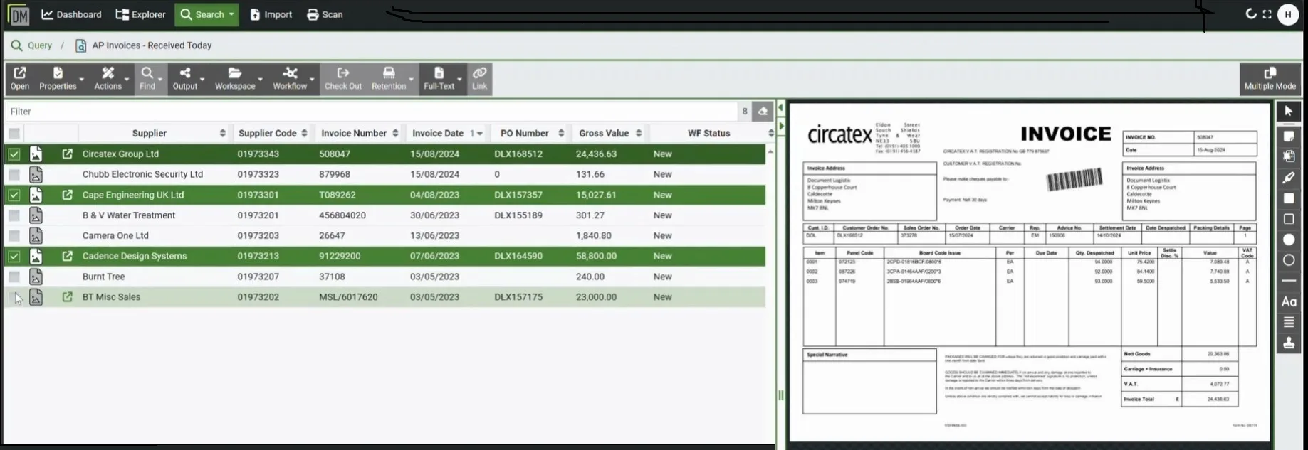 Automated invoice processing