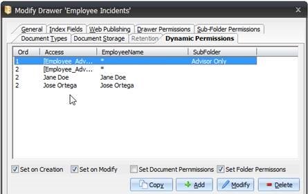 Dynamic permissions management and user rights control